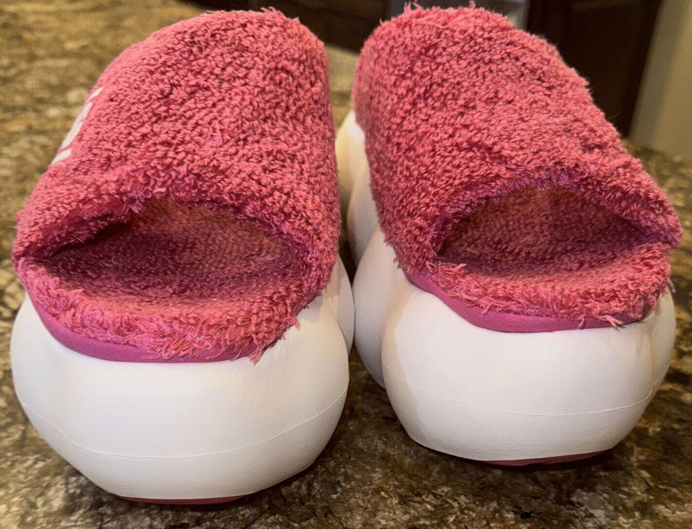 UGG SUGARCLOUD SLIDE Fuchsia TERRY PLATFORM SANDALS SZ US 8
