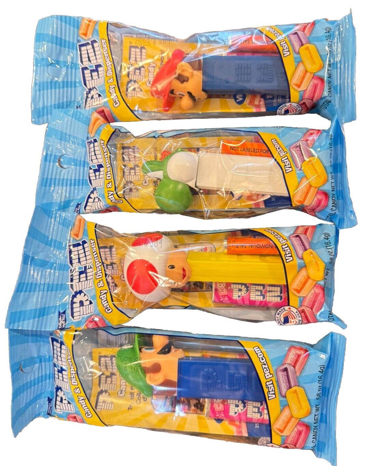 SUPER MARIO PEZ DISPENSERS (SET OF 4) BRAND NEW!