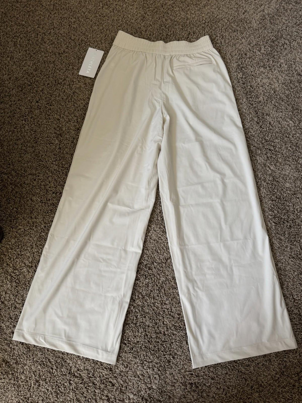 NEW! Athleta 4 (S SMALL) Pinnacle Trouser, In BONE color Wide Leg  Pants NWT