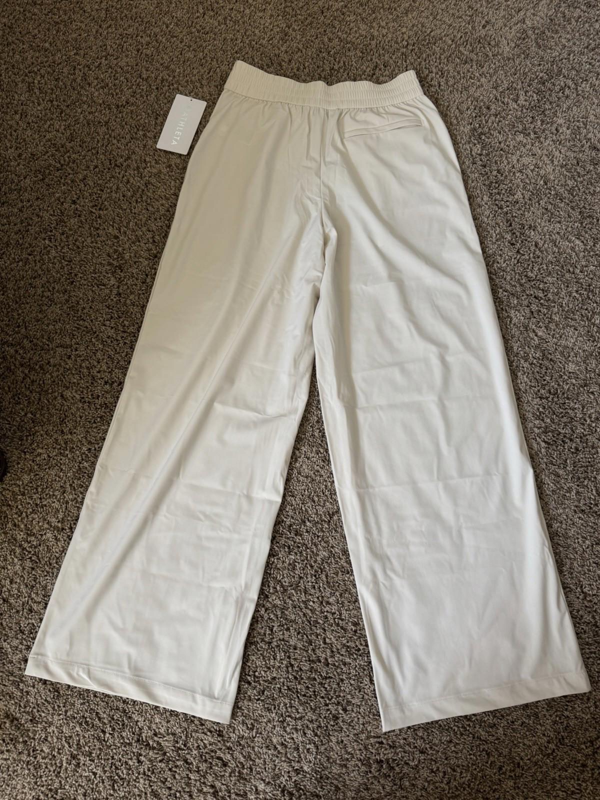 NEW! Athleta 4 (S SMALL) Pinnacle Trouser, In BONE color Wide Leg  Pants NWT