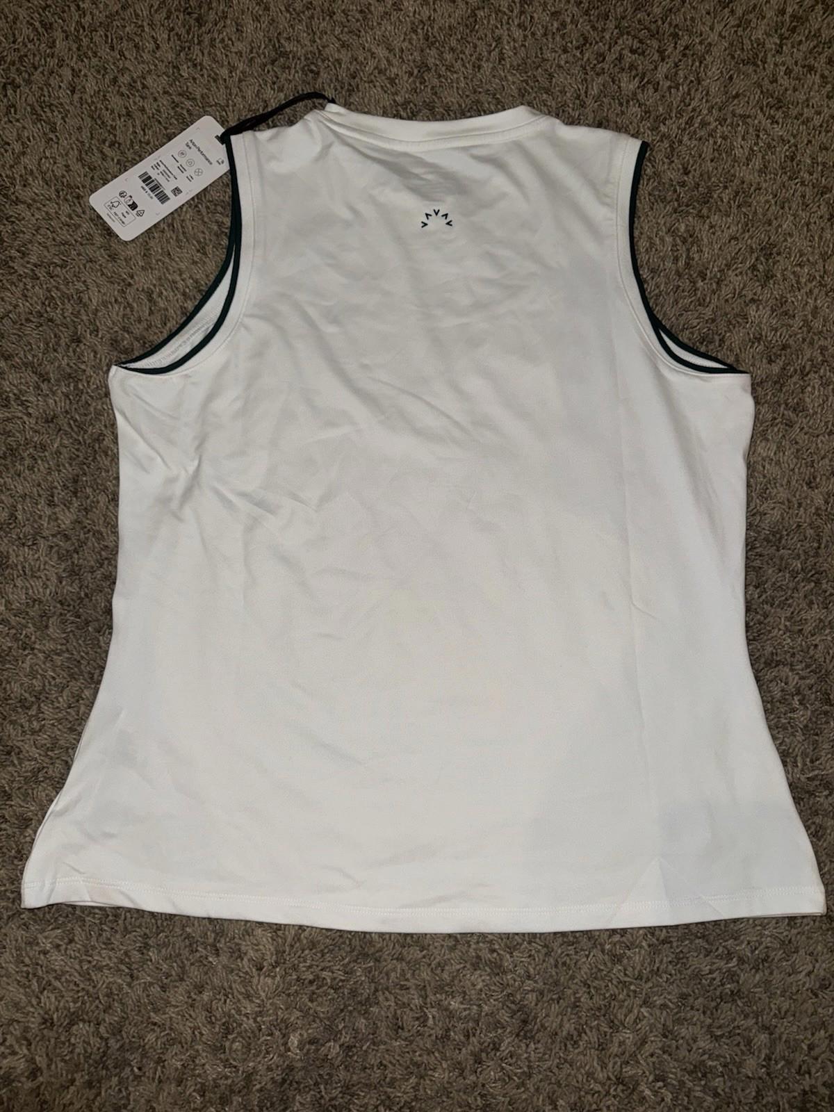 VARLEY Arton Performance Tank Top. Medium. White with Forest green NEW MSRP $72