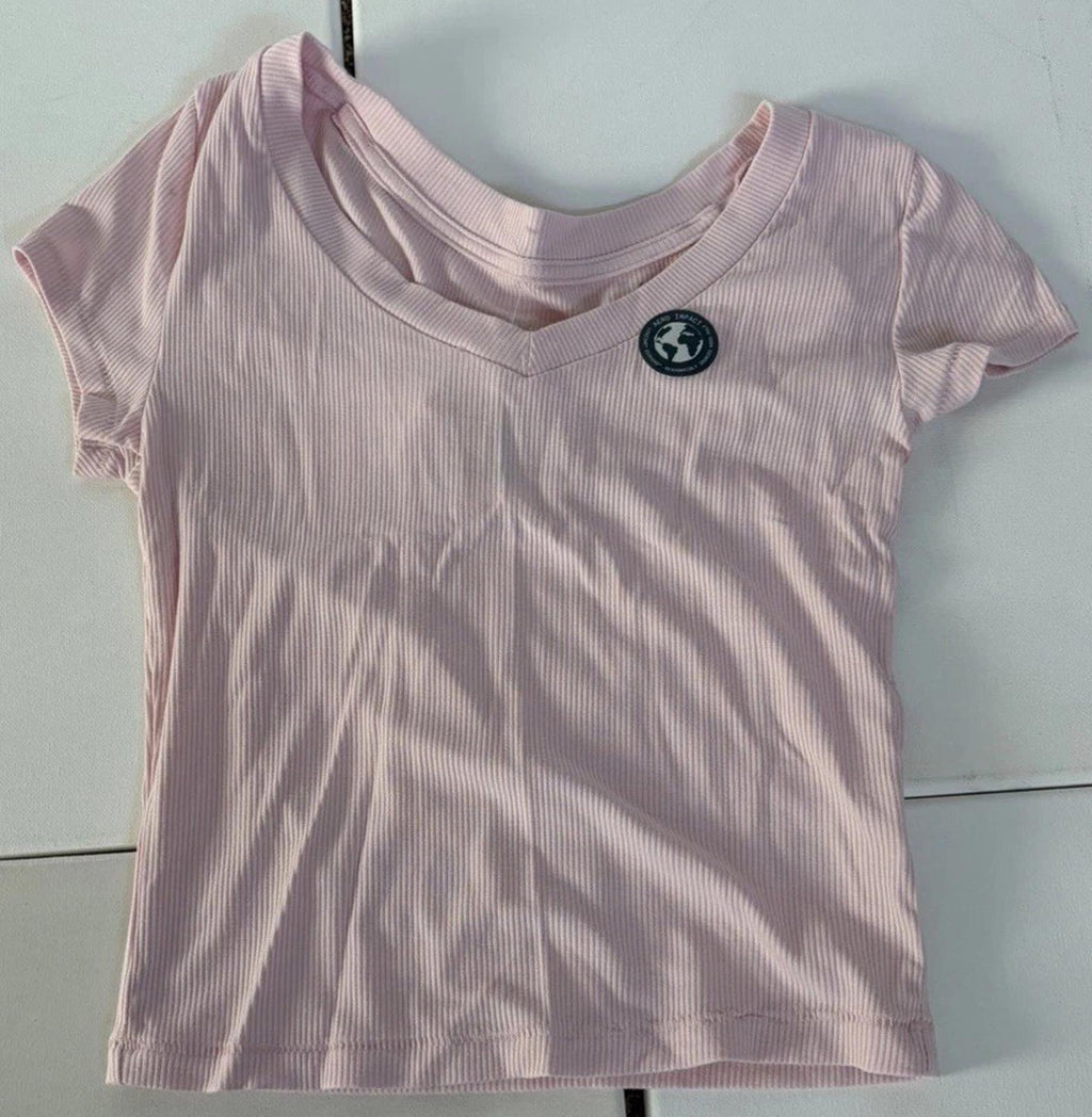 NEW Aeropostale Seriously Soft Baby Tee Pink Ribbed Top Size Small