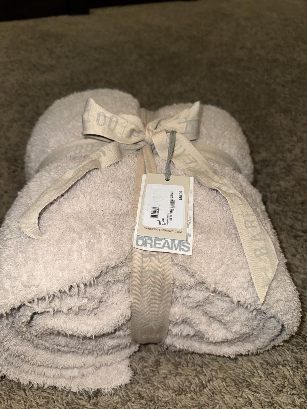NEW! Barefoot Dreams CozyChic Throw - STONE 54x72 MSRP $158
