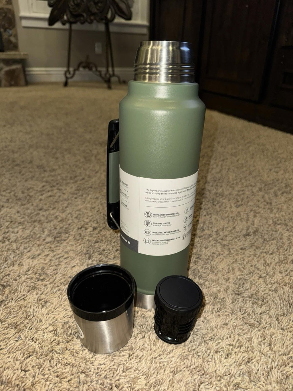 Stanley Classic Legendary Vacuum Insulated Bottle Hammertone Green - 1.5qt NEW