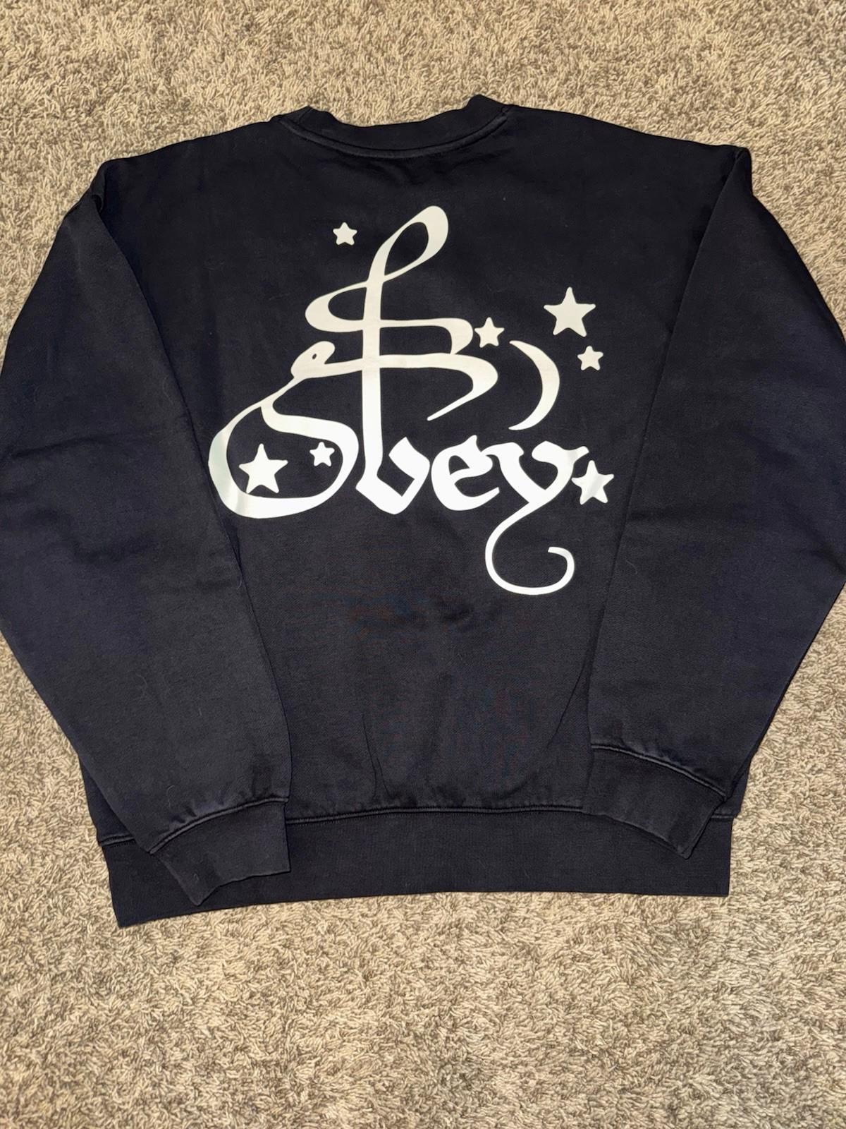 NEW! Obey Moon & Stars Crewneck Sweatshirt Black Size MED NWT
