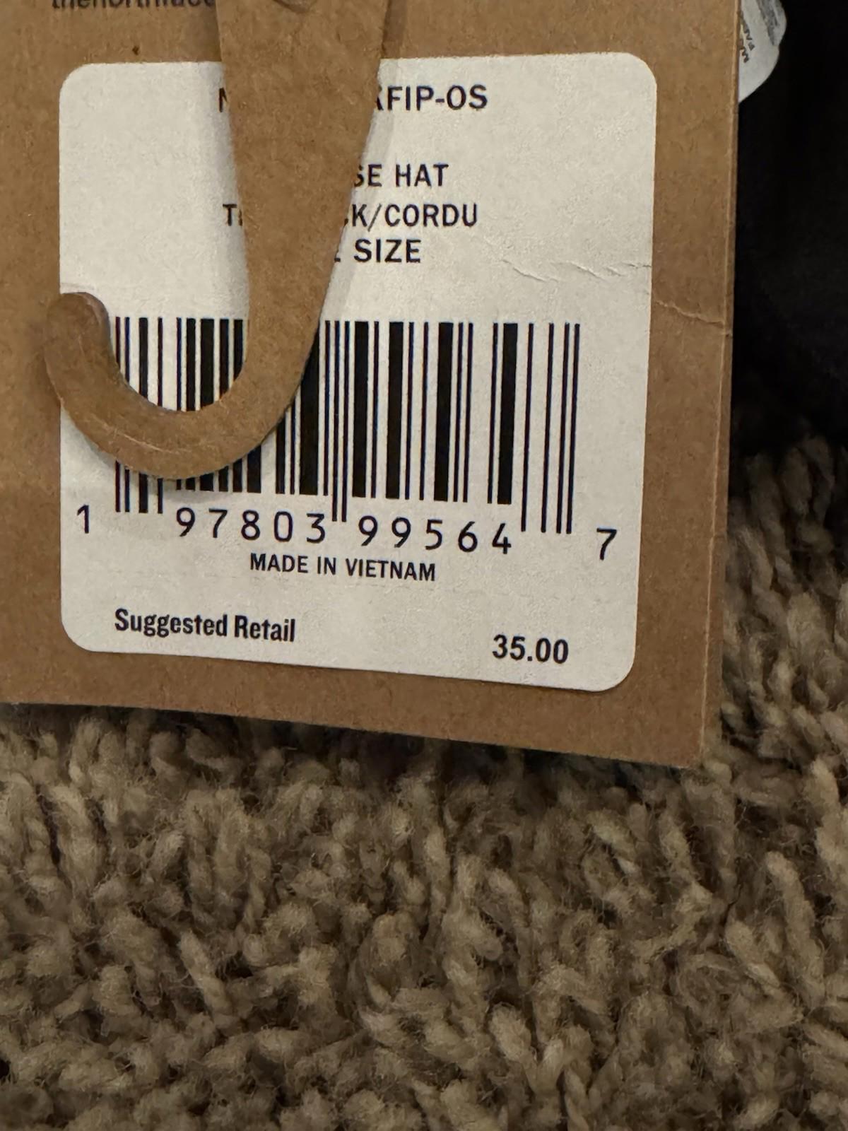 NEW! The North Face Black Corduroy Snapback Hat Embroidered Logo NWT