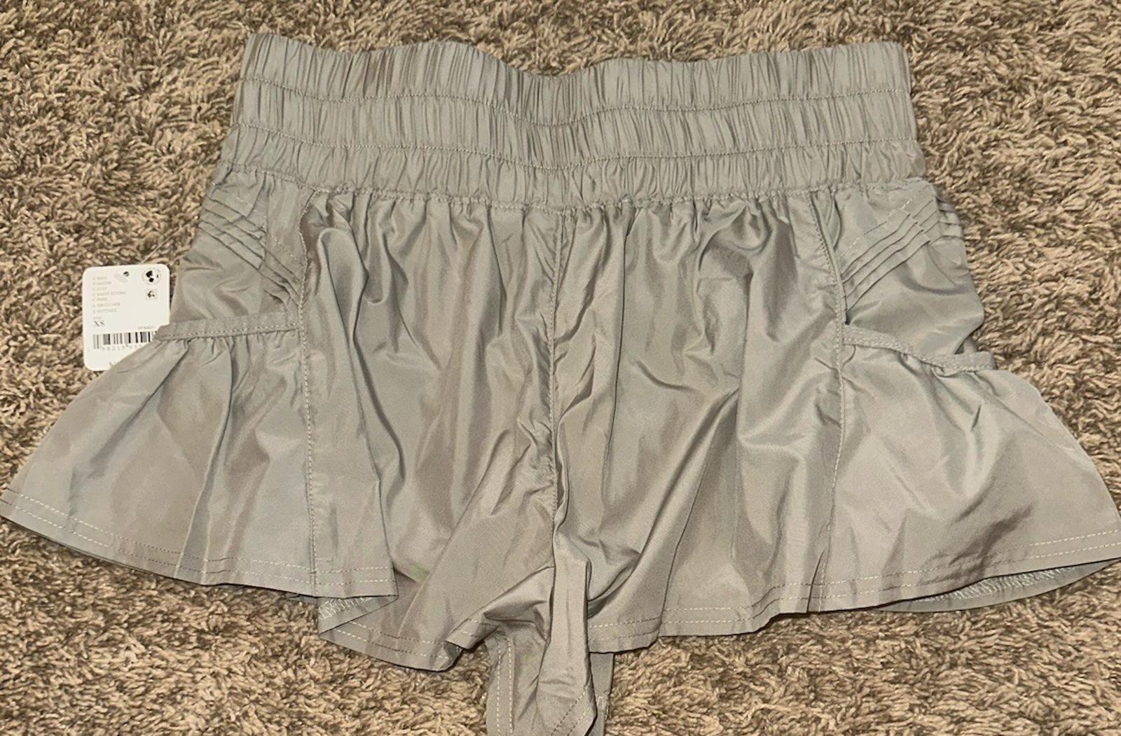 NEW! Free People Movement Get Your Flirt On Shorts Sz XS SAGE STONE COLOR.