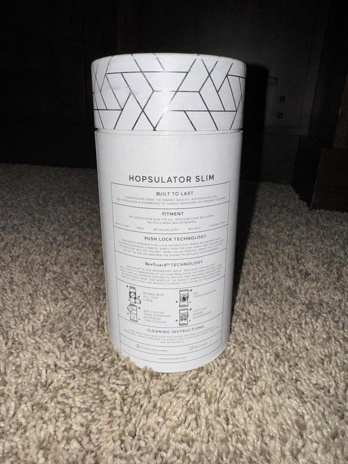 Brumate Hopsulator Slim Can Cooler Tumbler 12 oz Drink Holder Onyx Leopard Black