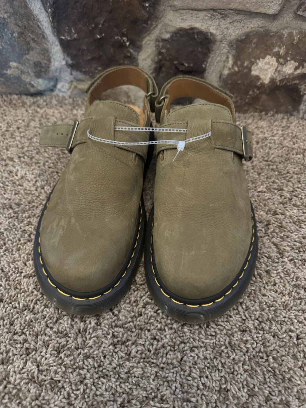 Dr. Martens Jorge II Nubuck Slingback Platform Mules Muted Olive Men’s Size 12