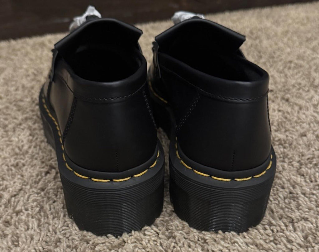 Dr. Martens Adrian Quad Tassel Loafers Black Leather Shoes Size 9W, 8M, 7 UK 41