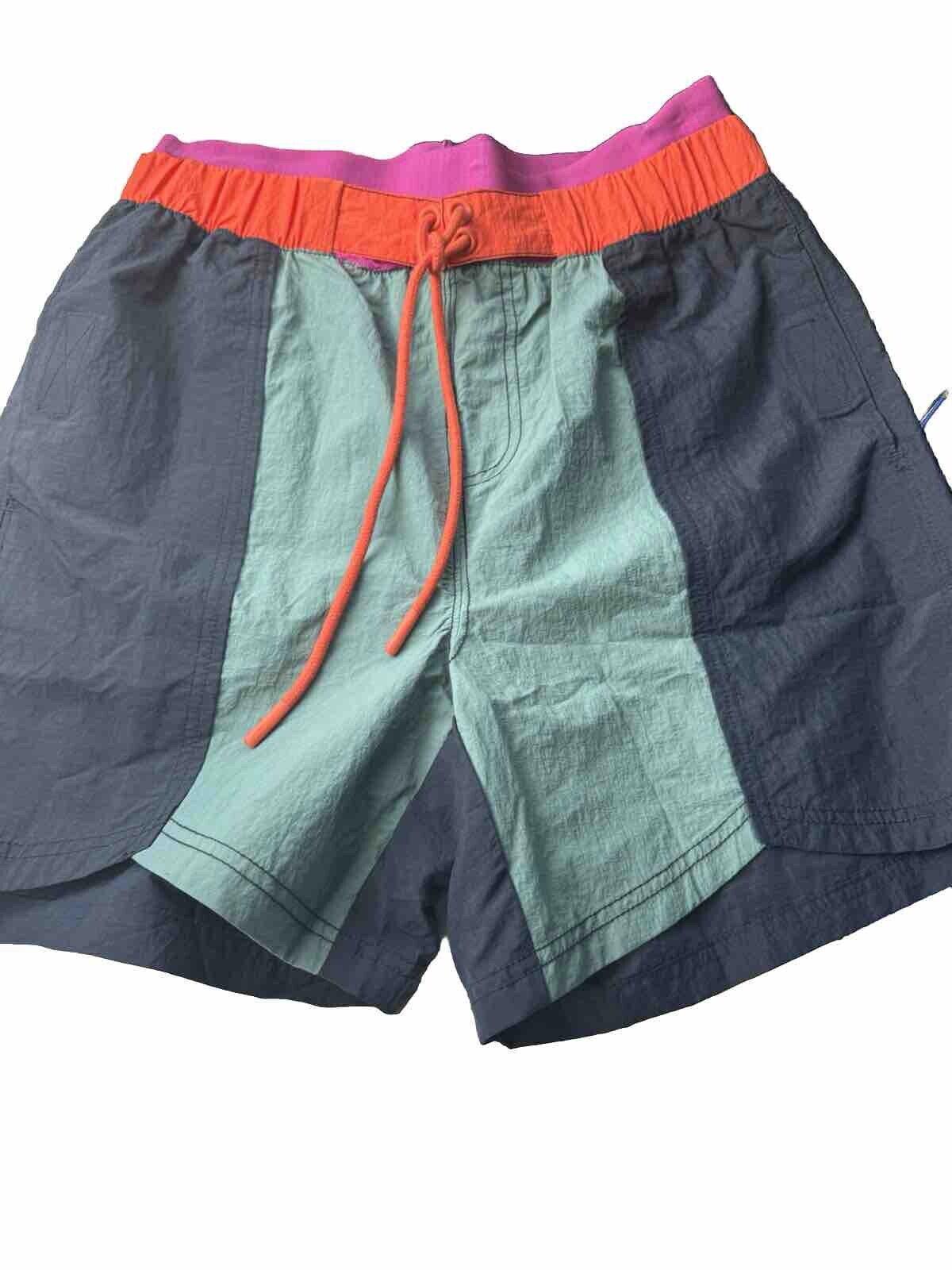 Free People Sun Daze Board Shorts Navy Colorblock S NWOT