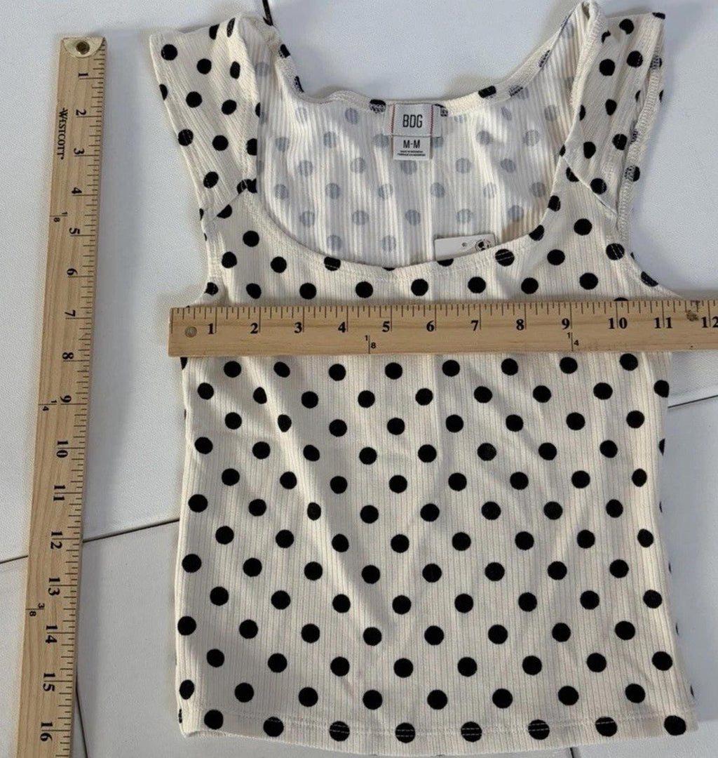 Urban Outfitters BDG Ribbed Square Neck Tank Top In Distressed Stars Medium BNWT