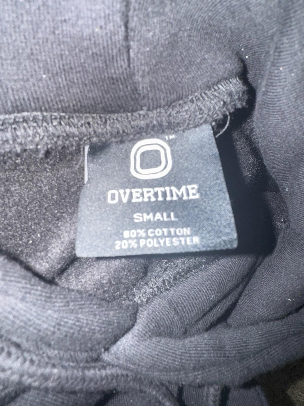 Overtime Sweatshirt Mens MED Black Hoodie Streetwear Center Logo Basketball