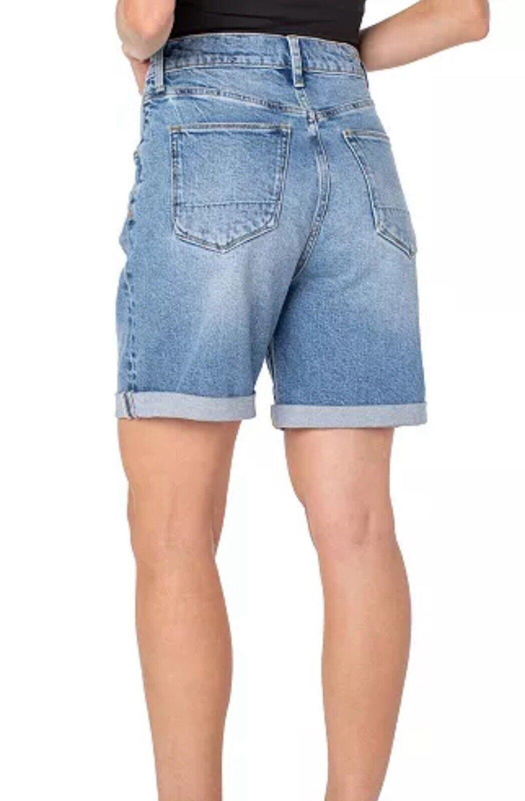 Earnest Womens Button Fly High Rise Denim Shorts Sz 32