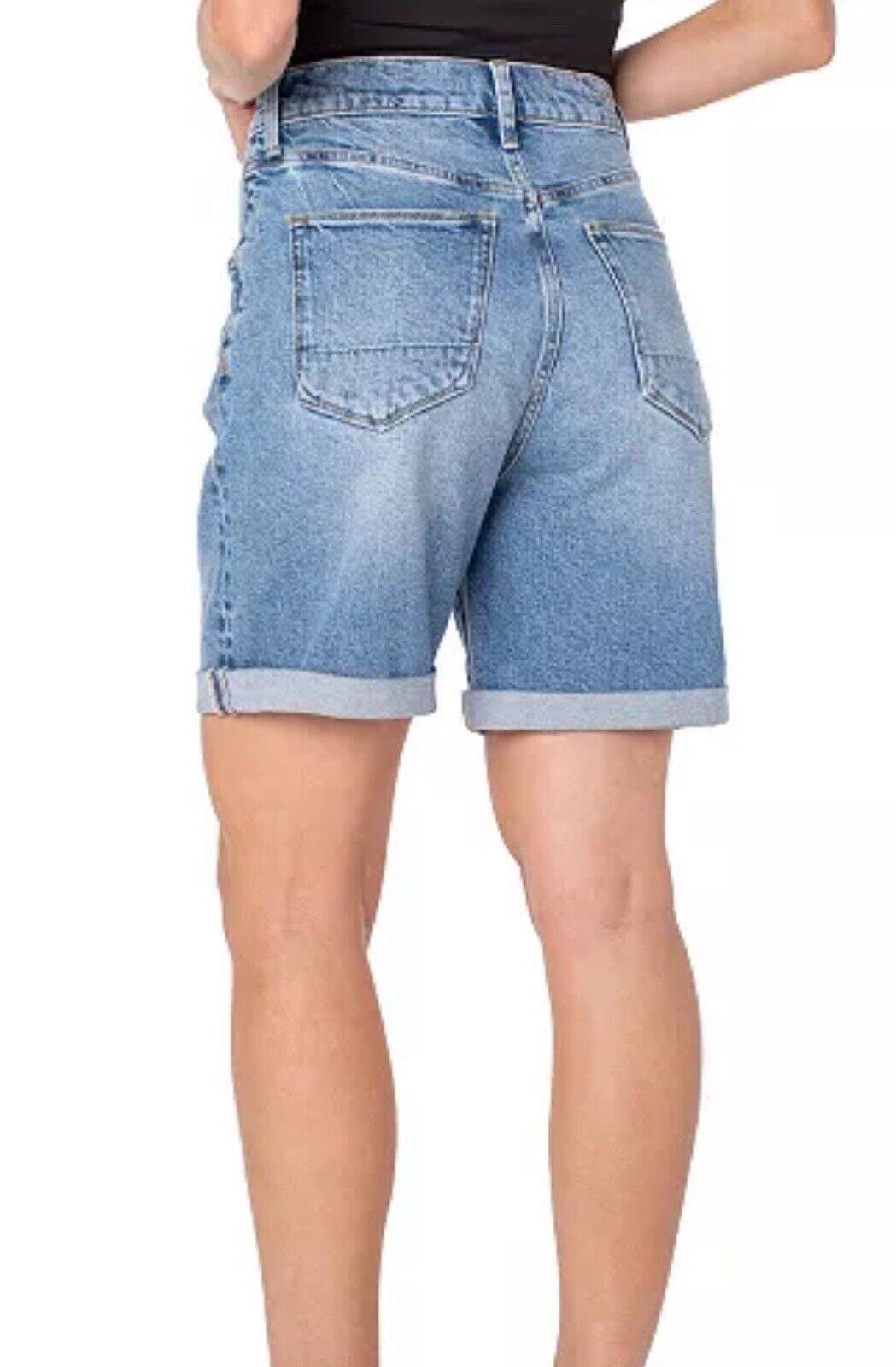 Earnest Womens Button Fly High Rise Denim Shorts Sz 32