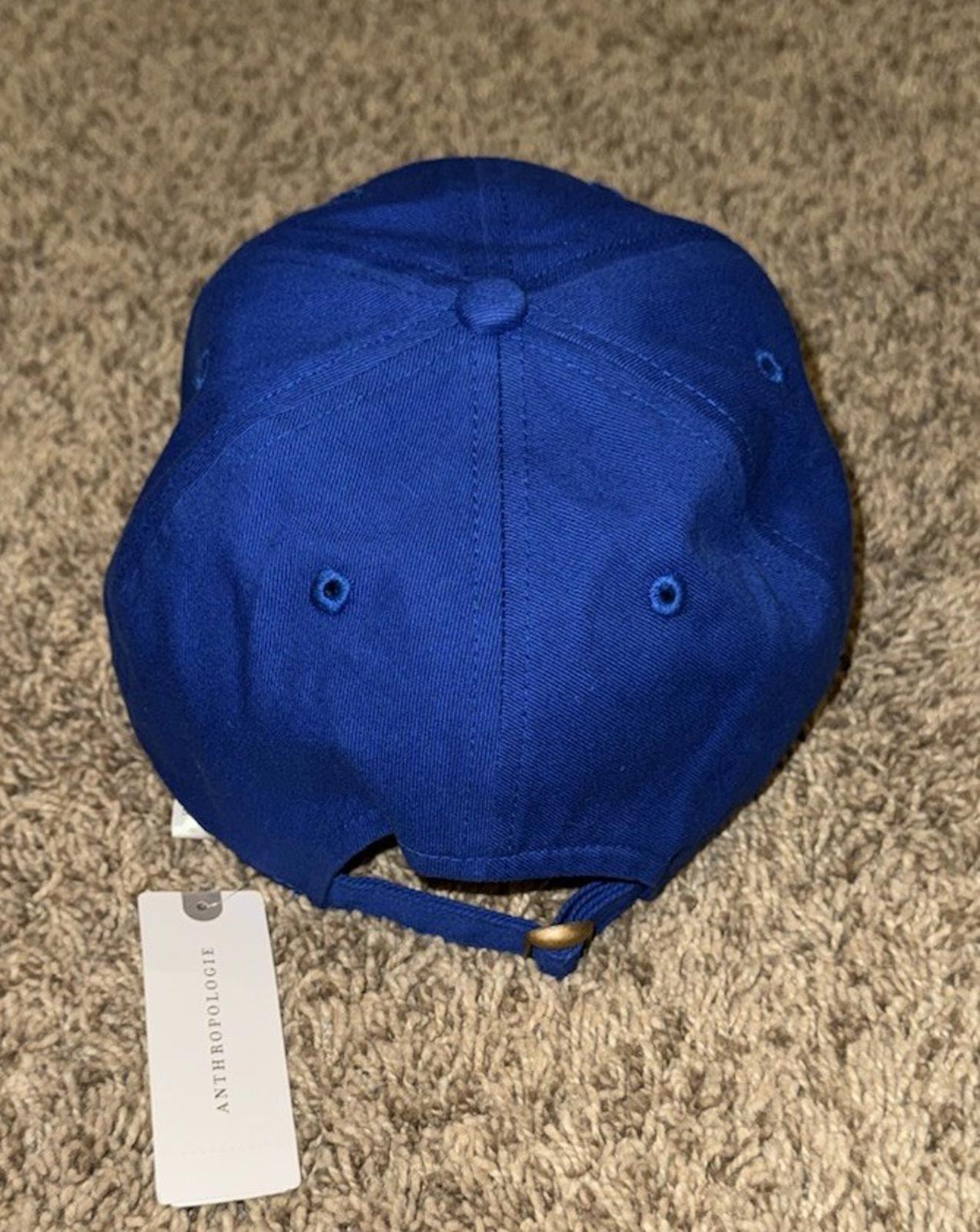 Anthropologie Apres Ski Club Baseball Cap Embroidered Royal blue NEW