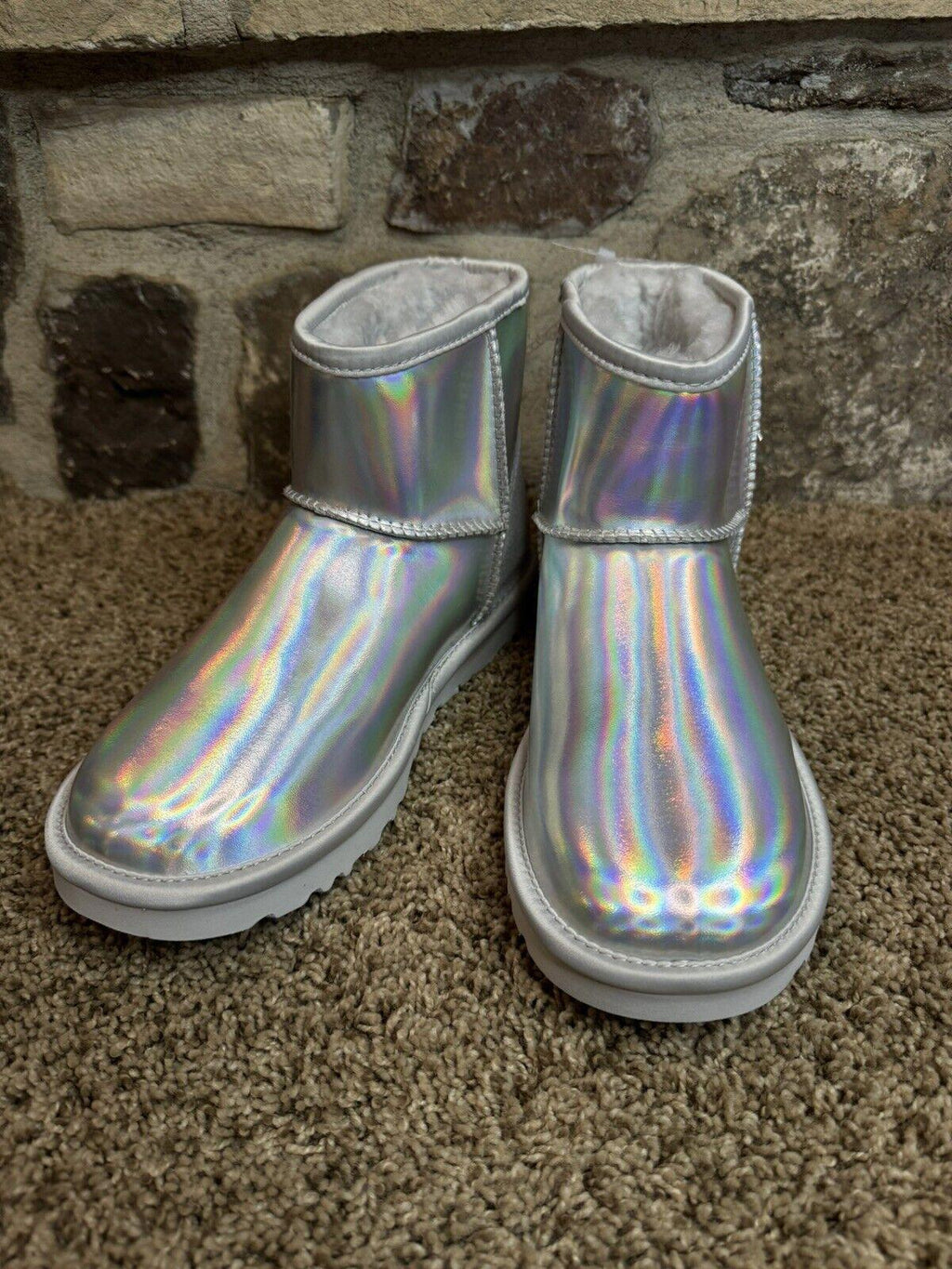 UGG Classic Mini Iridescent Boots Women's Silver Shoes