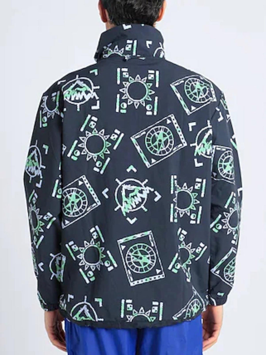 Adidas Men's Adventure Allover Print Archive Anorak Windbreaker Jacket Size SM