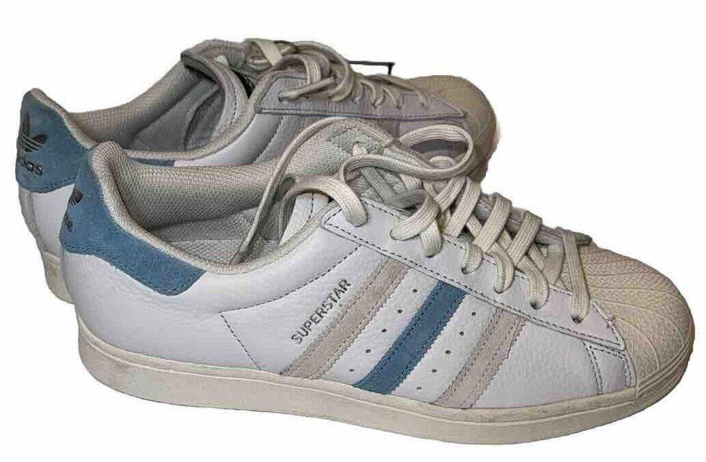 NWOB adidas Originals Superstar Low Cream/White/Blue sz 9