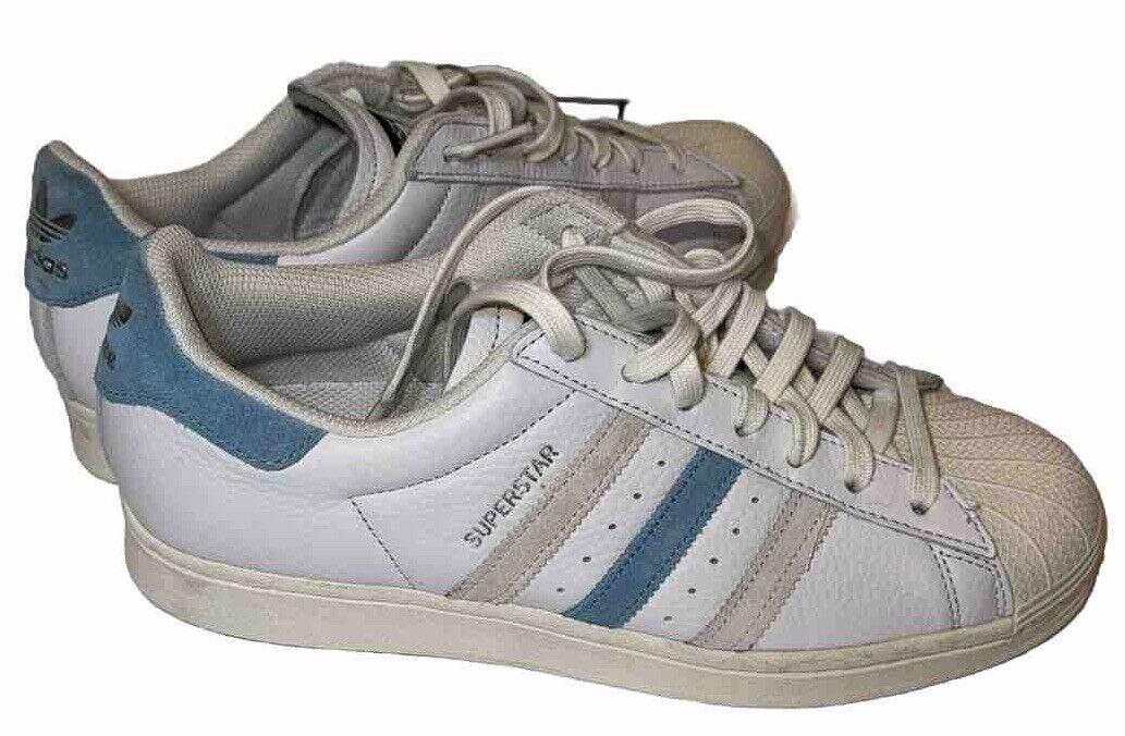 NWOB adidas Originals Superstar Low Cream/White/Blue sz 9