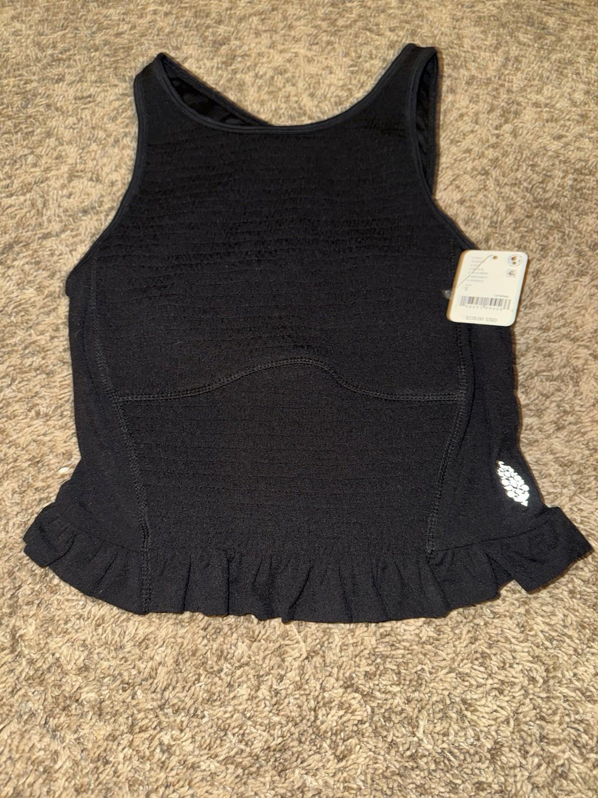 NWT FP MOVEMENT by FREE PEOPLE SMOCKIN HOT TANK TOP SMALL Black
