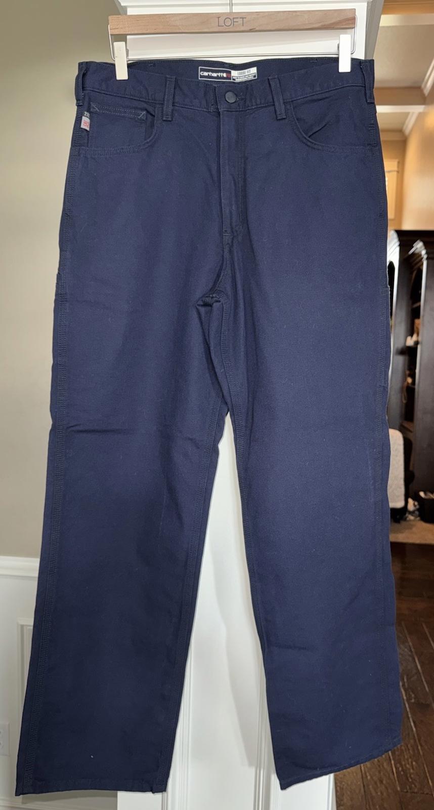 NEW CARHARTT FLAME RESISTANT LOOSE FIT-CANVAS 5-POCKET UTILITY WORK PANT