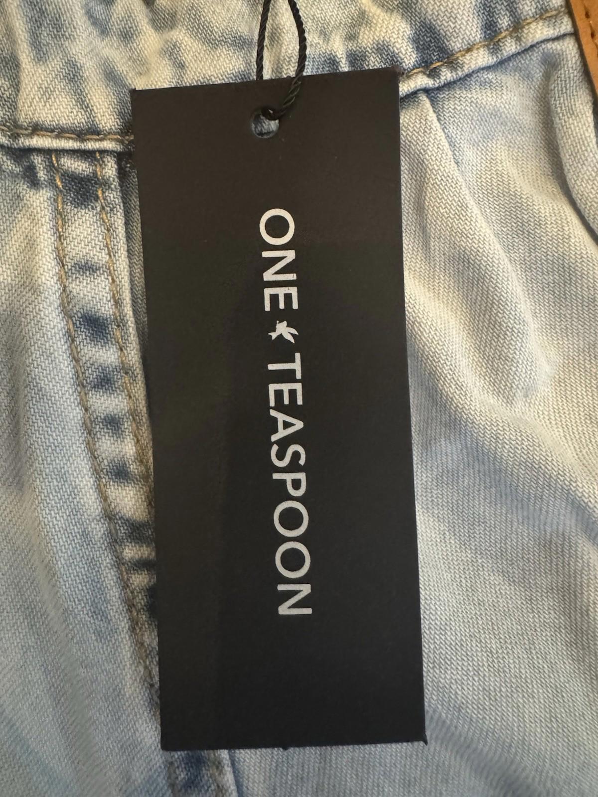 NEW Free People X OneTeaspoon Daddio Wide-Leg Jean In Depeche Blue Sz 26 Ret$198