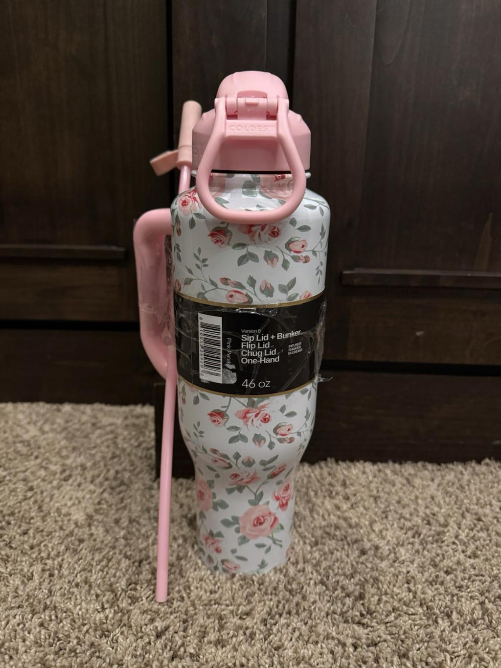 NEW Rare Coldest 46oz Limitless Pink Petals - RARE, 3 Lids  Leak proof, NWOB