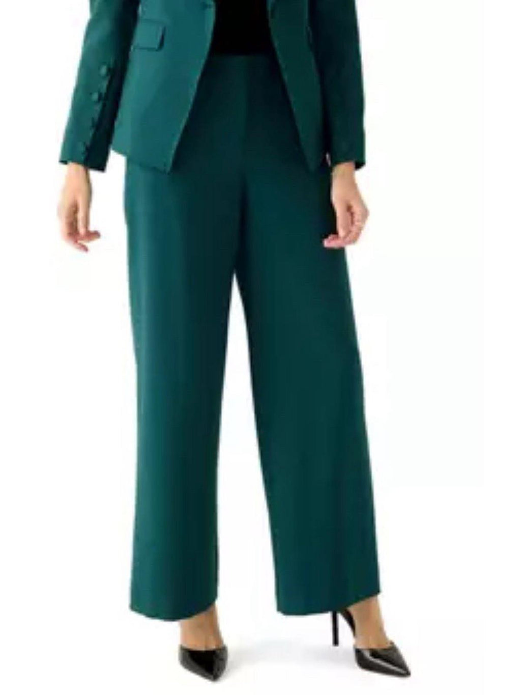 NEW!!  Elie Tahari Green Crepe Wide Pant, 6 NWT $368 MSRP