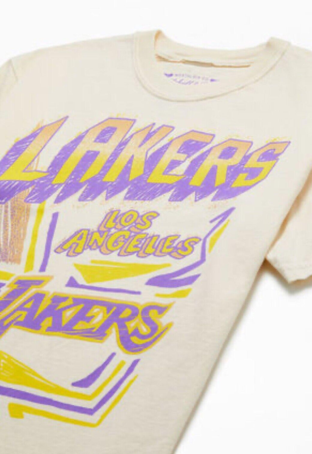 NEW! Mitchell & Ness LA Lakers Sidewalk Sketch T-Shirt LG