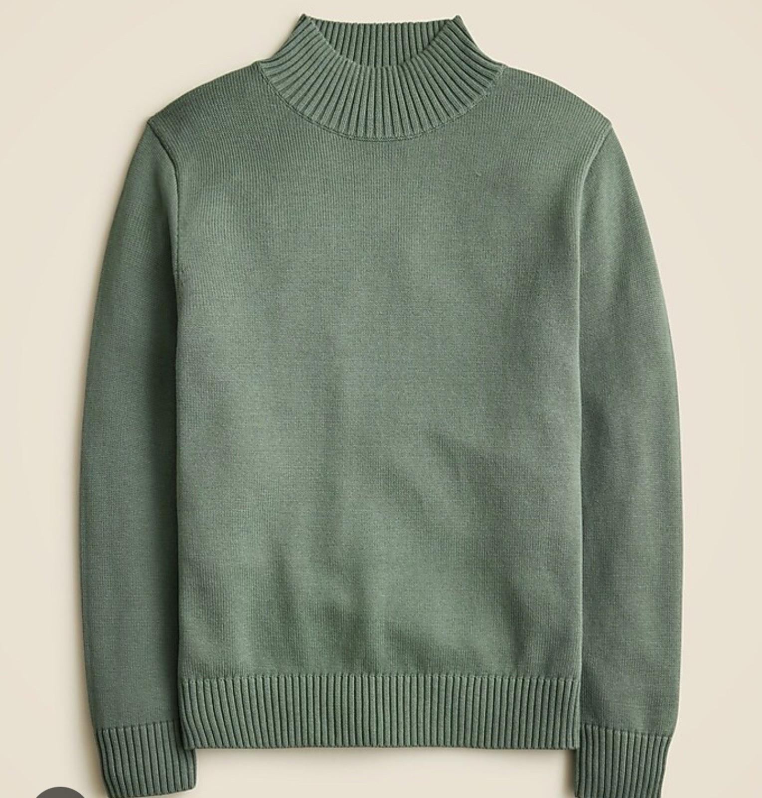 NEW! J.Crew Heritage cotton mockneck sweater Topiary XL