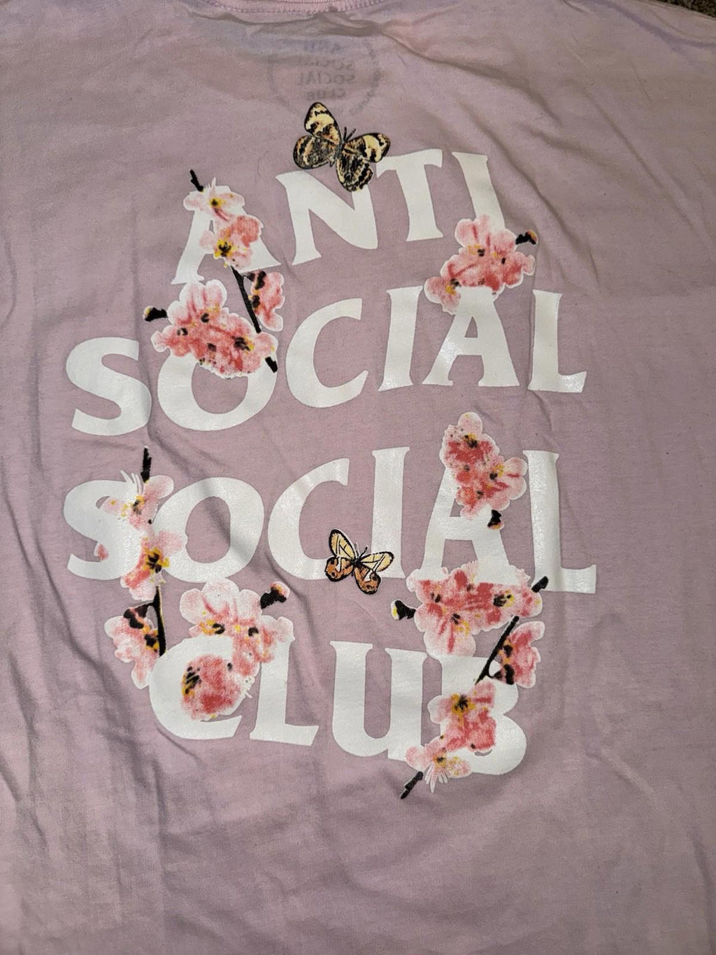 Anti Social Social Club Kkoch T-Shirt Men's Size XXL Pink Butterfly Tee NEW