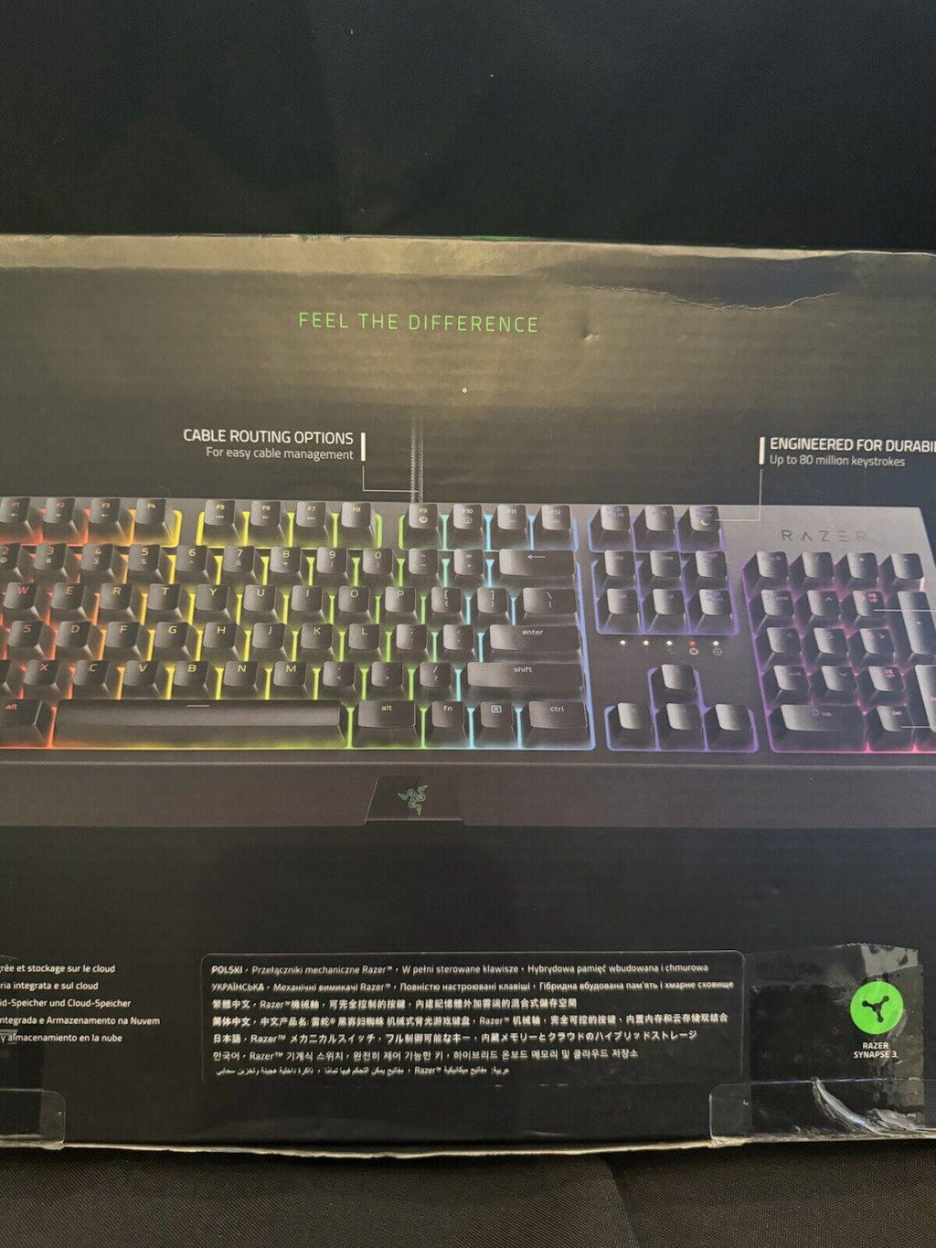 Razer BlackWidow Chroma V2 Mechanical Green Switch Gaming Keyboard - Black...