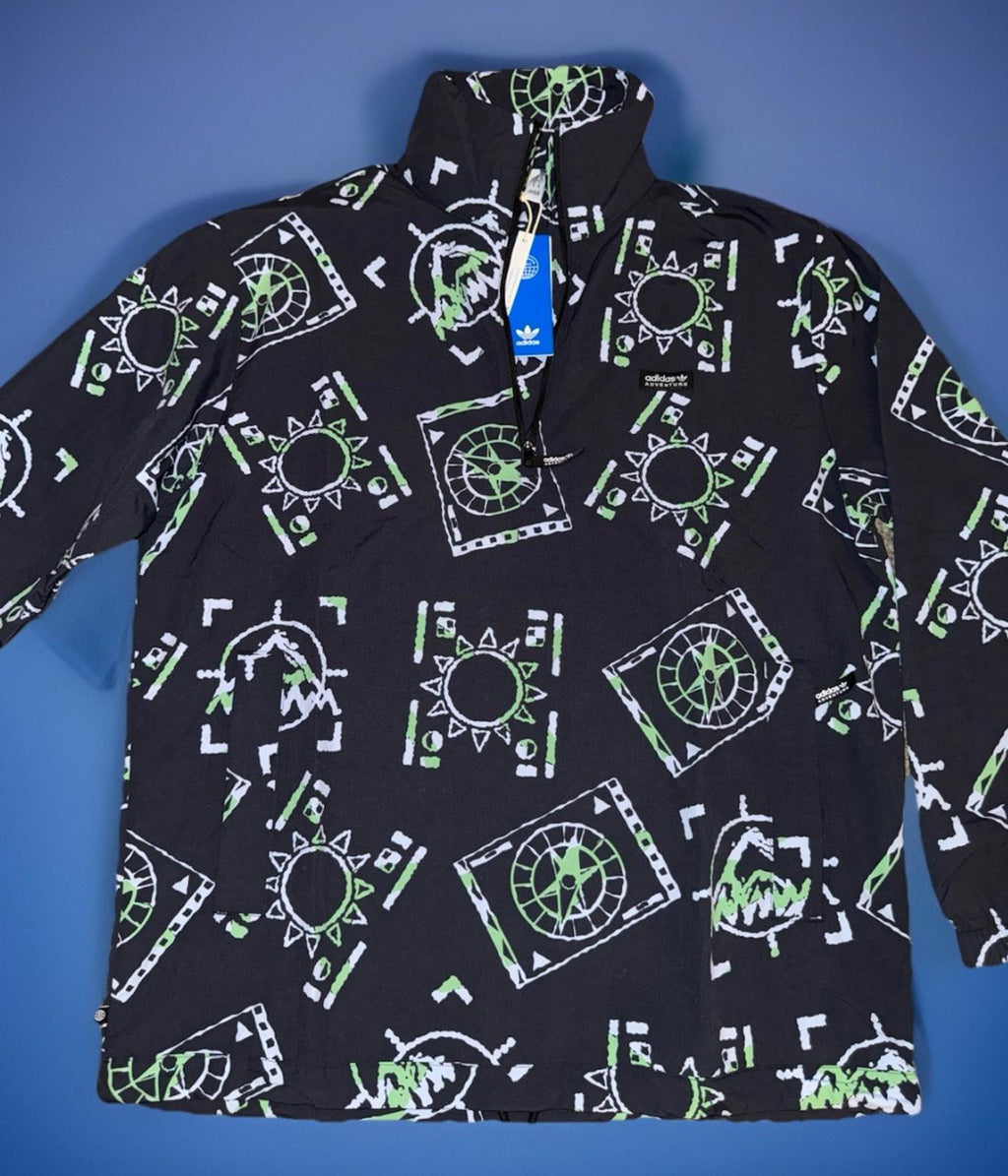 Adidas Men's Adventure Allover Print Archive Anorak Windbreaker Jacket Size SM