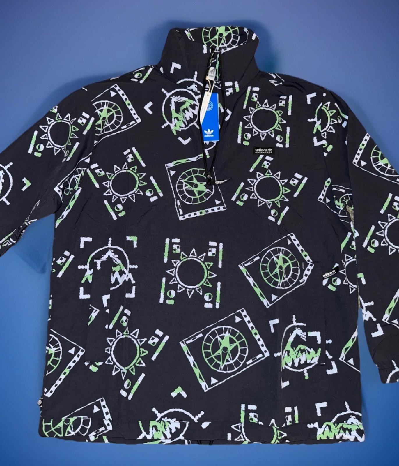 Adidas Men's Adventure Allover Print Archive Anorak Windbreaker Jacket Size SM