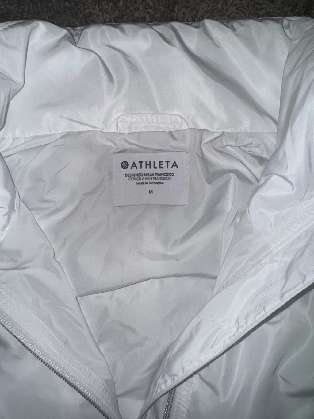 NEW! ATHLETA Jetset Bomber Jacket Women's Size M White MSRP $159