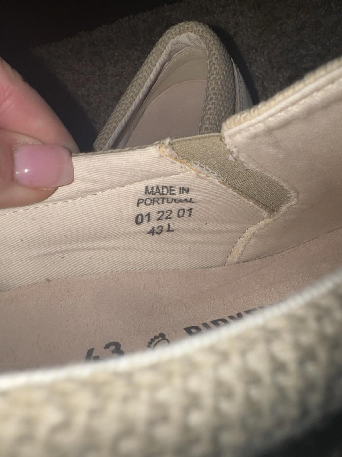 Birkenstock Oswego Beige Canvas/Suede Shoes Sandcastle Size 43