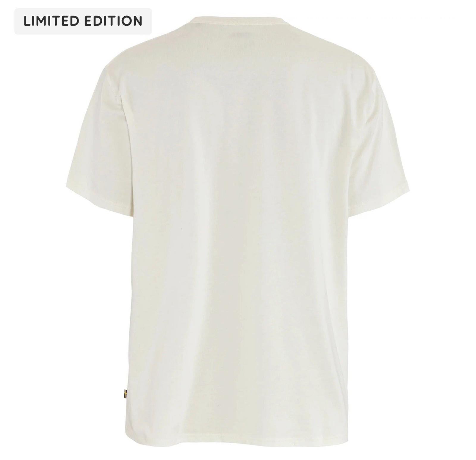 NEW! Limited Edition RARE Fjallraven Logo Pocket T-Shirt Of-White Large NEW