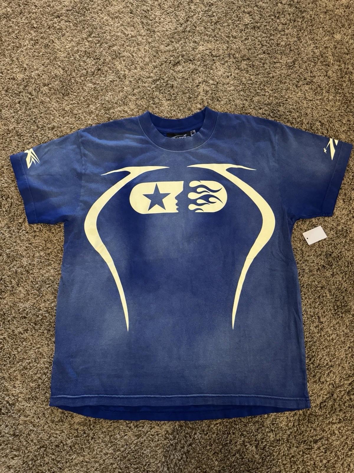 NEW Hellstar  Blue warm up T-Shirt SIZE Medium