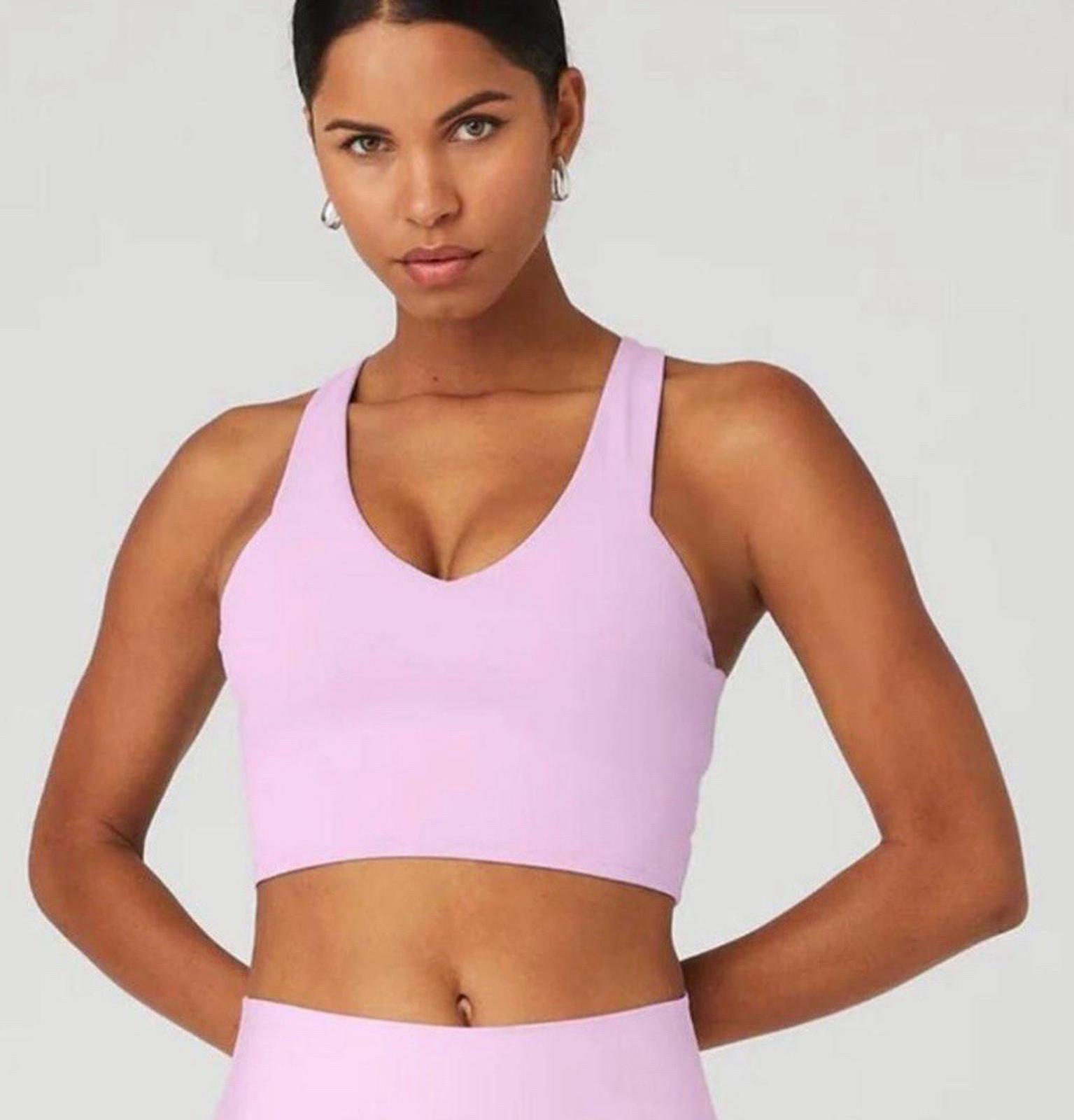 NEW! ALO Yoga Original Airbrush Real Bra Tank Pink Women's XS NWT