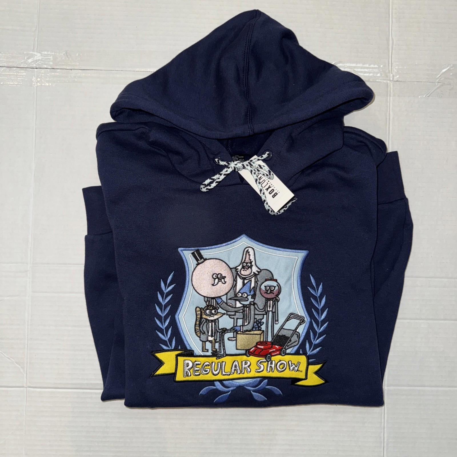NEW! Regular Show Crest Embroidered Hoodie- BoxLunch Exclusive Med NWT