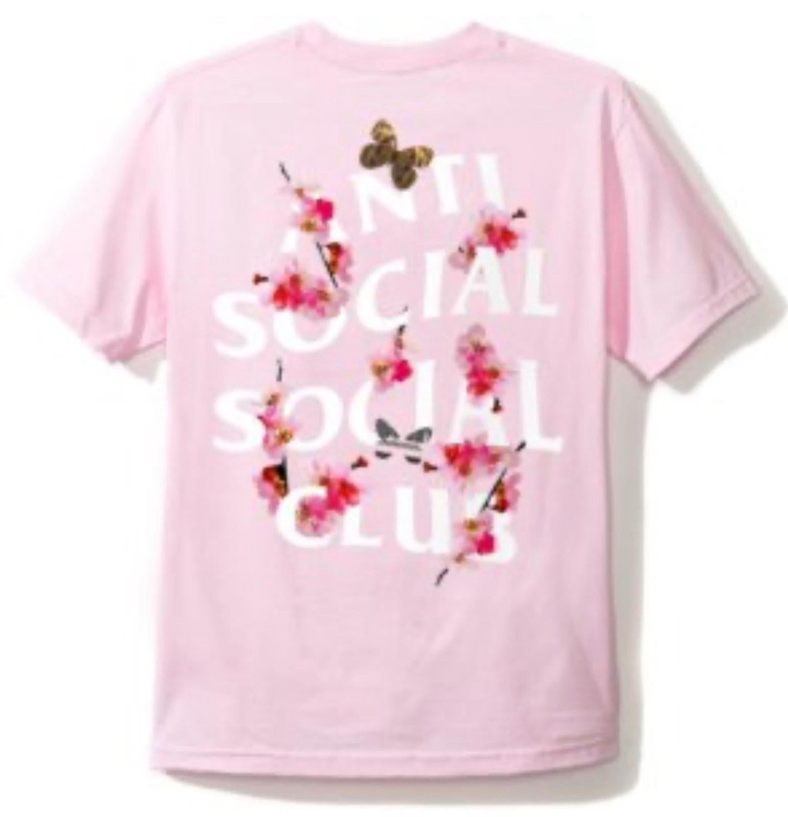 Anti Social Social Club Kkoch T-Shirt Men's Size XXL Pink Butterfly Tee NEW