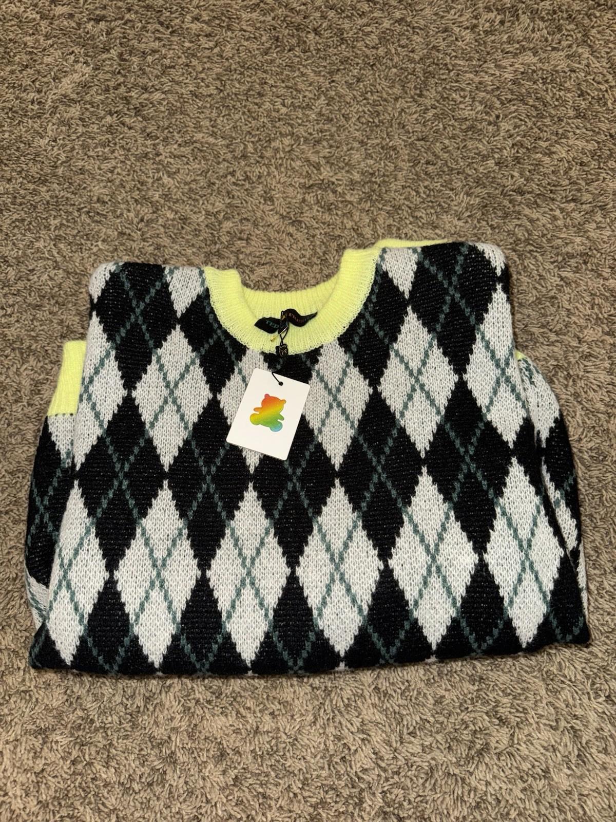 Teddy Fresh ARGYLE BLOCK SWEATER. SOLD OUT ONLINE! NEW! Medium