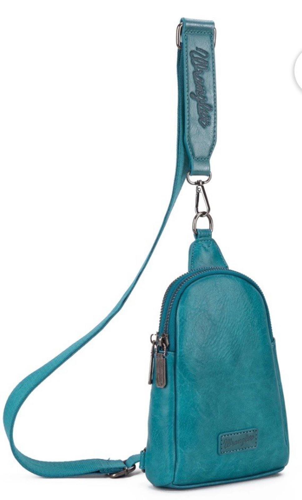 Wrangler Crossbody Sling Bag for Women Fanny Pack Purse Chest Bag Teal NWT