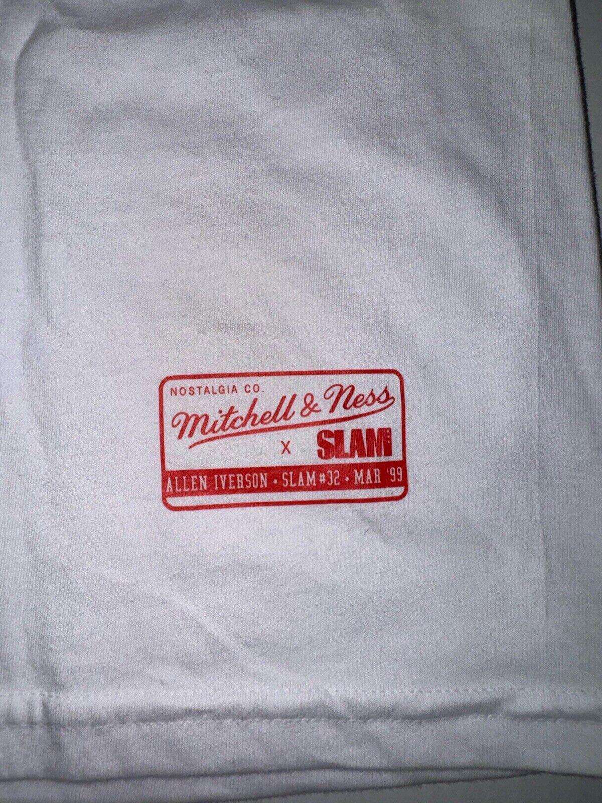 MITCHELL & NESS Allen Iverson 1999 Slam Magazine Cover White Large Tee 76ers NEW