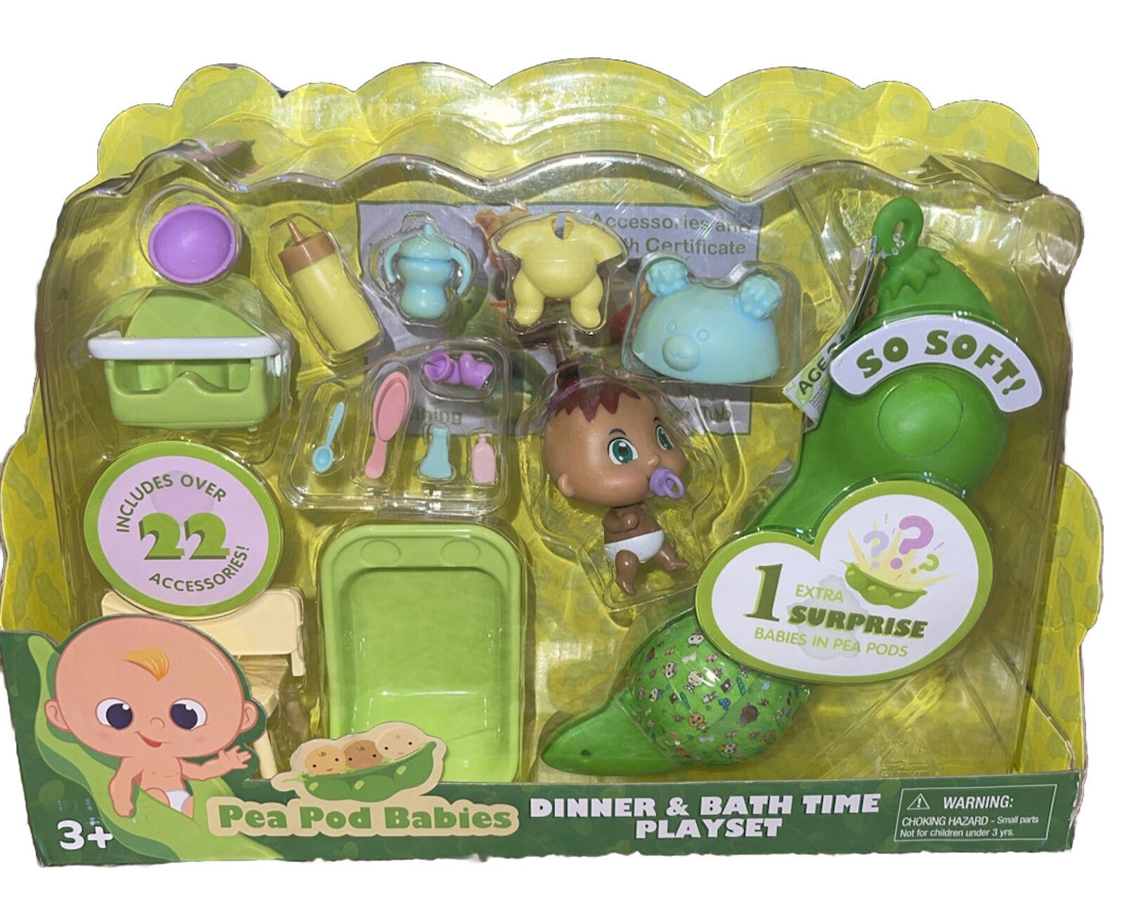 Pea Pod Babies Twenty Five Piece Dinner and Bath Time Playset - Collectible