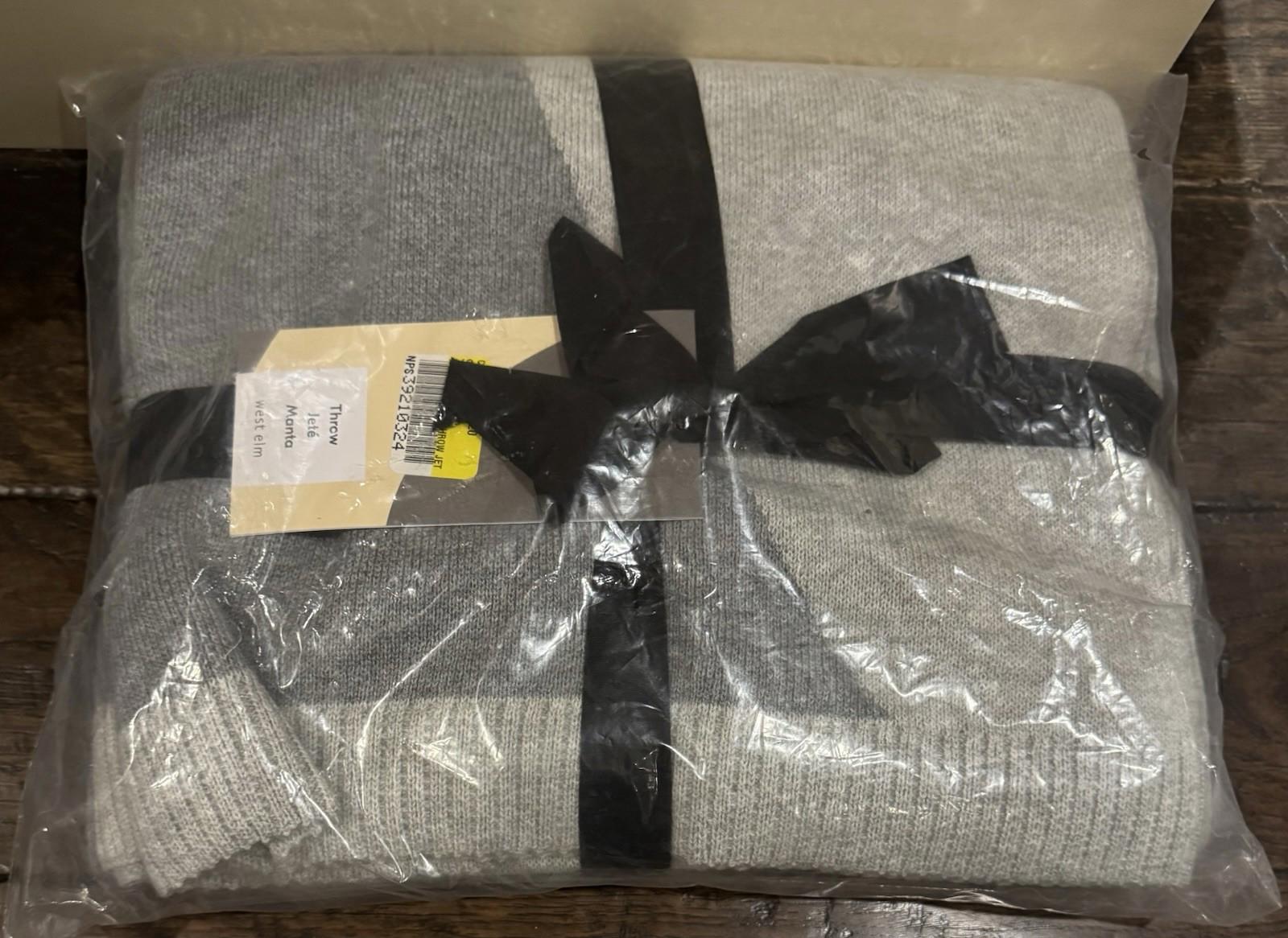 New WEST ELM NEW UNTOUCHED JETE MANTA THROW Brook 50x60