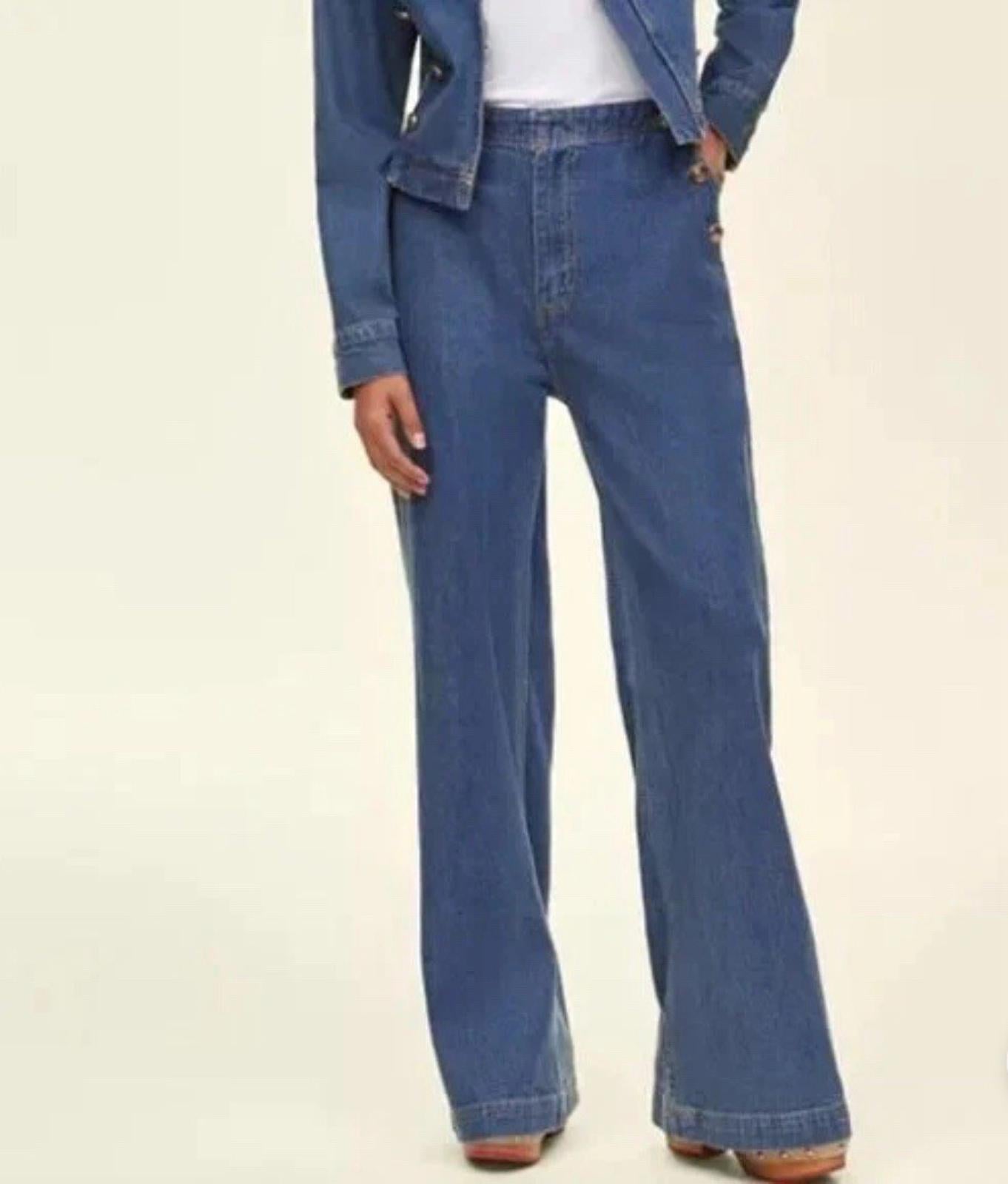 Macys x Disney Minnie Majorette High Rise Wide-Leg sailor dark Jeans size 10 NEW