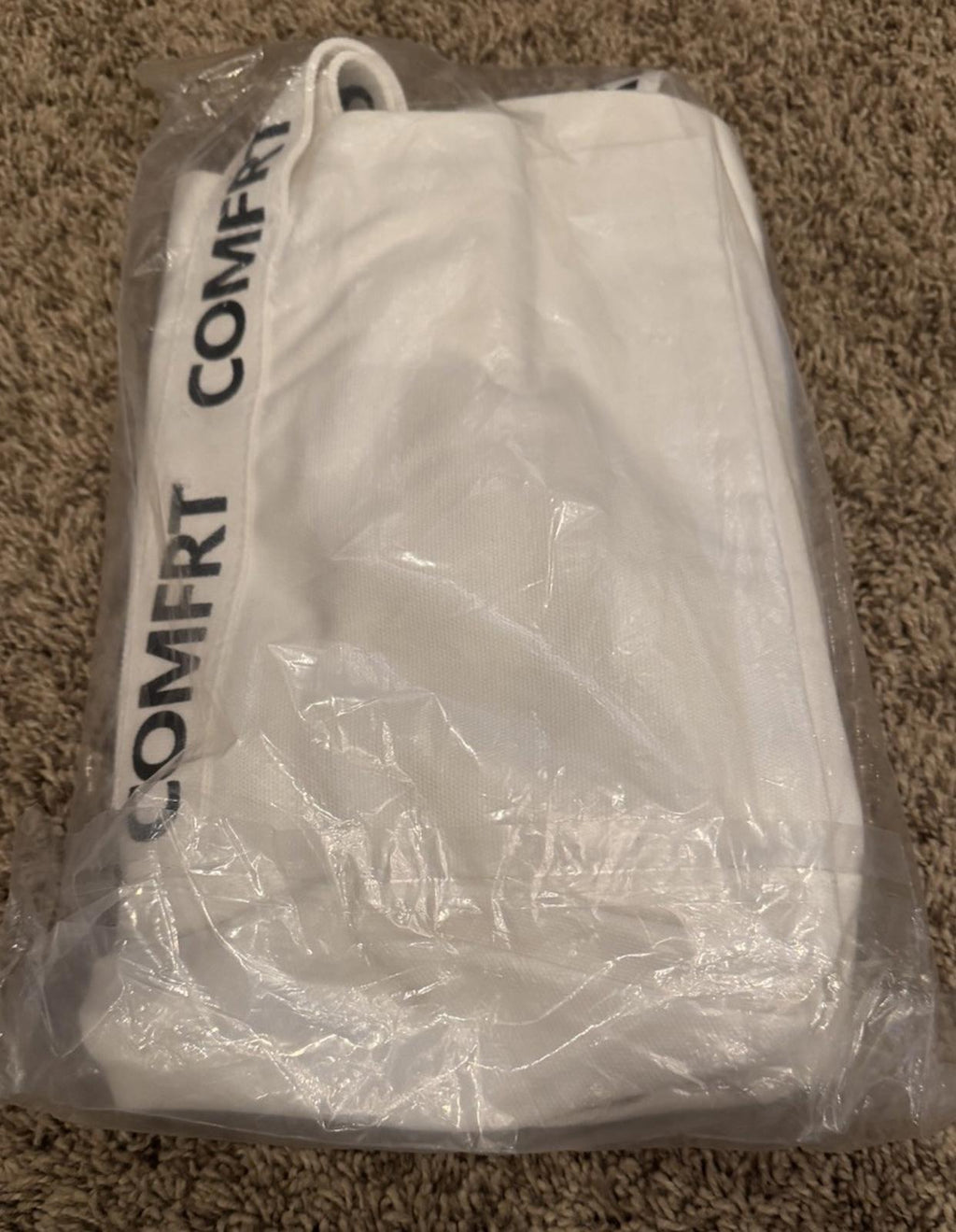 New Comfrt Collection Logo Canvas Cloud White Tote Bag New In Pkg