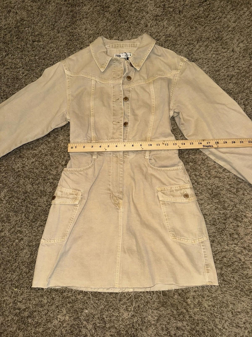 Zara Denim Cargo Dress / size M